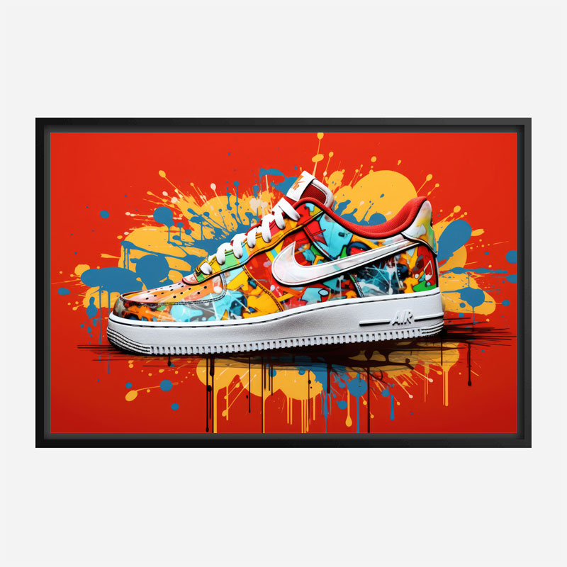 Air Force 1 Sneakers Graffiti Style Wall Art